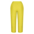 thumbnail image 5 of Diufon Womens Linen Wide Leg Pants Summer Plus Size Pants Solid Color Capris Pants with Pockets, 5 of 5
