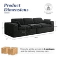 thumbnail image 3 of YODOLLA 110" Oversized Boneless Couch for Living Room,Cloud Sectional Sofa with Fluffy Corduroy Seat Cushions, 3 Seater Upholstered Floor Sofa, No Assembly Required, Black, 3 of 10
