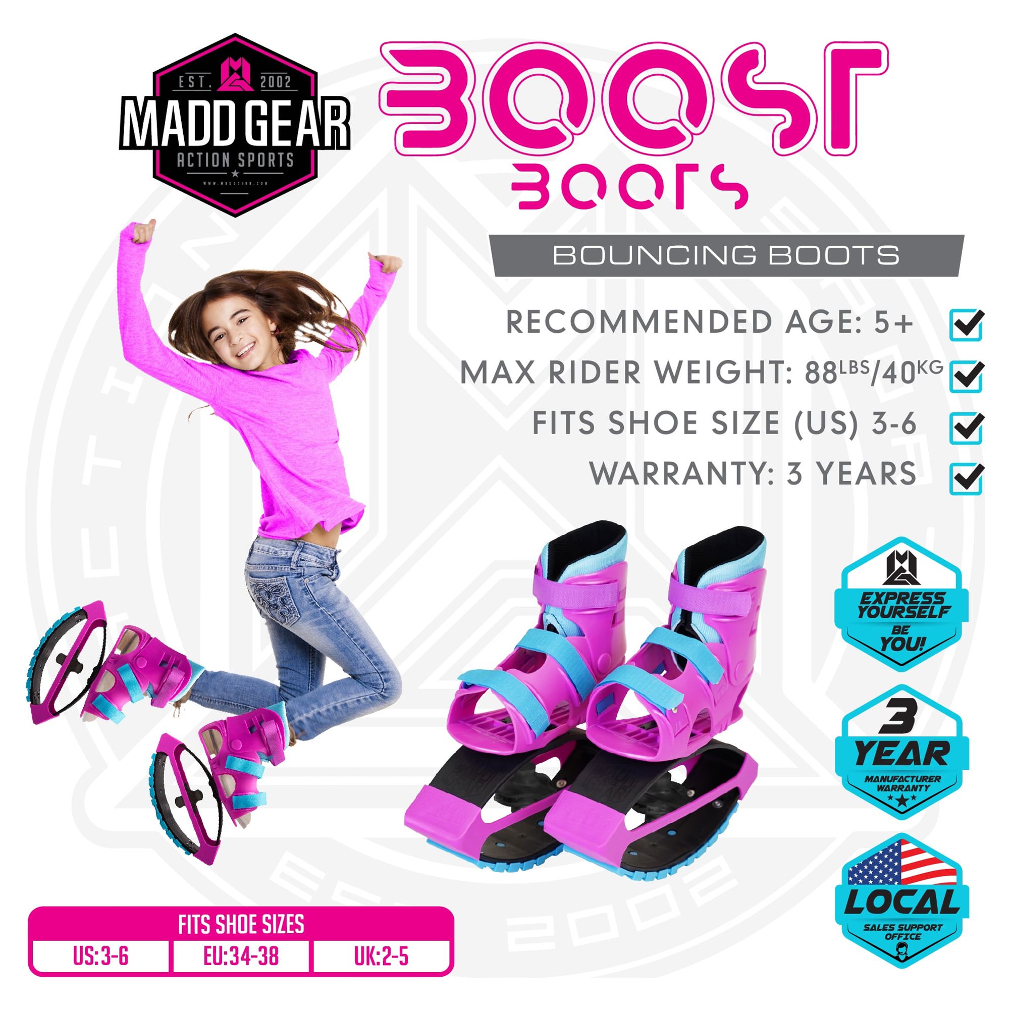 Madd Gear Light-Up Boost Boots - Purple/Teal - image 2 of 14