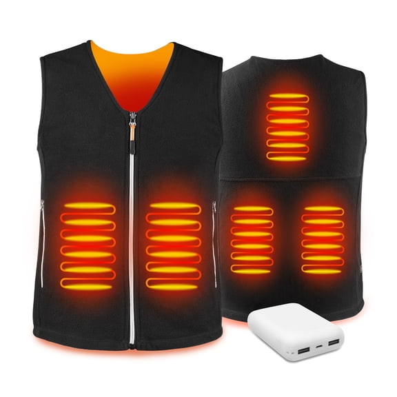 WATO FT Men Women Heated Fleece Vest Zip Up Warm Outdoor Vest
