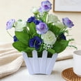 thumbnail image 4 of Arreglo floral artificial de plástico para interiores con pequeñas plantas en maceta, múltiples colores, decorativo para hogar, oficina y escritorio., 4 of 6