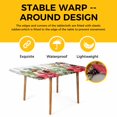 thumbnail image 4 of Christmas Table Cloths for 6 Foot Rectangle Tables, Winter Poinsettia Berry Farmhouse Wooden Grain Patio Waterproof Elastic Fitted Tablecloths, Washable Rectangular Table Cover for Camping, 4 of 8
