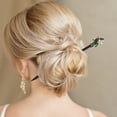 thumbnail image 2 of Unique Bargains 1 Pc Hair Chopstick Classic Gardenia Hair Hairpin Black White Blue, 2 of 5