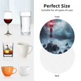 thumbnail image 6 of Fuzoiu Lighthouse in a Stormy Sea Print Leather Coasters Set,Drink Coasters Set of 4,for Tabletop Protection, Durable PVC Coasters,Home Décor and Housewarming Gift-Round Shape, 6 of 6