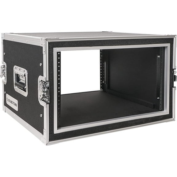Sound Town Shock Mount 6U ATA Plywood Rack Case with 21" Rackable Depth, 6-Space Size, Pro Tour Grade (STRC-SP6U)