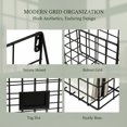 thumbnail image 4 of Metal Wire Wall Mounted Magazine Holder, 10.2 x 2.9 x 14.2 in Iron File Organizer with Tag Slot, Decorative Hanging Storage Rack for Newspapers Documents Home and Office Use, Black, 4 of 9