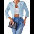thumbnail image 3 of Chaquetas Casuales para Mujer, Chaqueta Corta con Abertura Frontal Azul L, 3 of 8