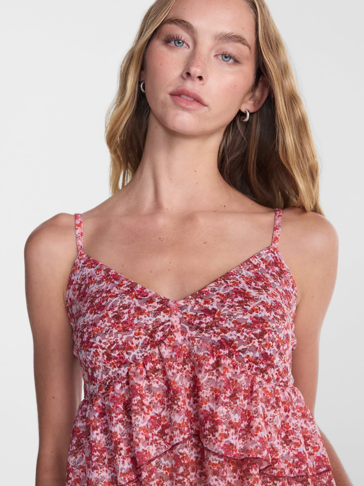 No Boundaries Layered Lace Tank Top, Women's XXS-XXL