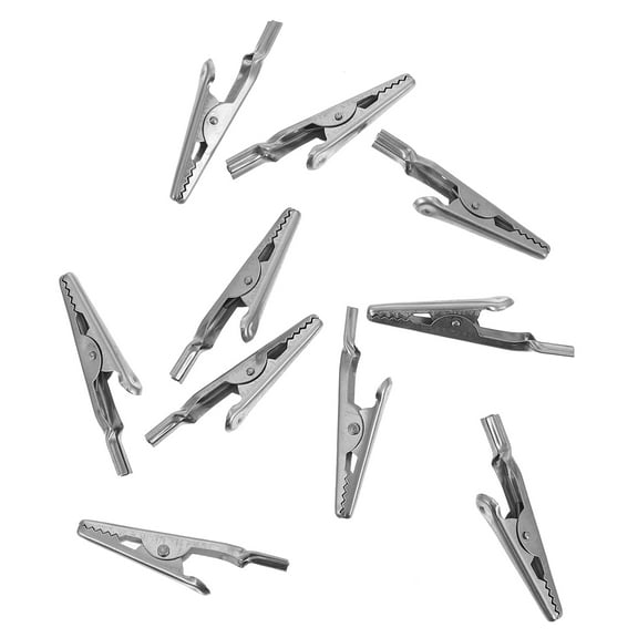 10 Pcs Testing Metal Crocodile Clip Alligator Clamps Silver