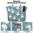 thumbnail image 2 of Tote Bag for Women - Blue Christmas Snowman Pattern Shoulder Bag - Large Utility Work Duffle Bag with Zipper Handbag for Travel, Work, Sprots, 2 of 5