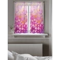 thumbnail image 5 of Pink Spring Floral Curtains 45 Inch Length, Sheer Curtains for Bedroom Living Room Window Modern Oil Painted Daisy Botanical Rod Pocket Drapes Kitchen Curtains Small Half Window 42"x45" 2 Panels, 5 of 6