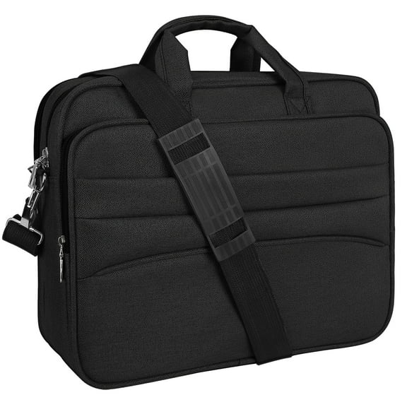 CshidWorld Laptop Bag Case, 15.6 inch TSA Laptop Sleeve Computer Bag Water Resistant Computer Carrying Bag for Business Travel Office, Gifts for Men Women, Black