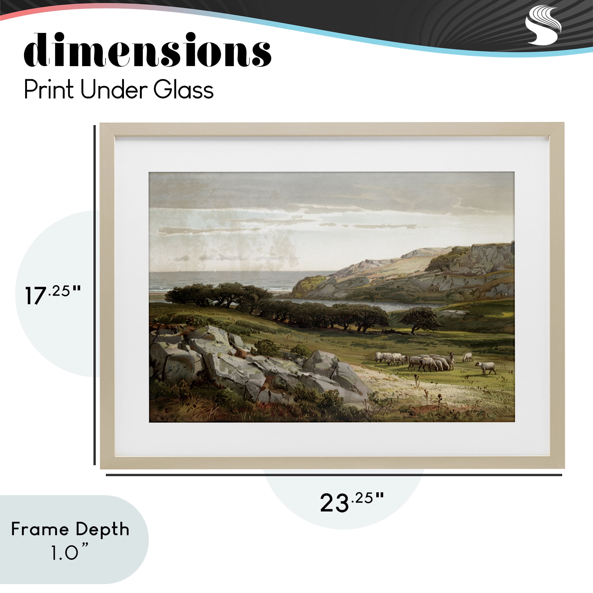 Stupell Industries Sheep in Passionate Landscape Birch Framed Print Under Glass, design by Lula Bijoux & co.