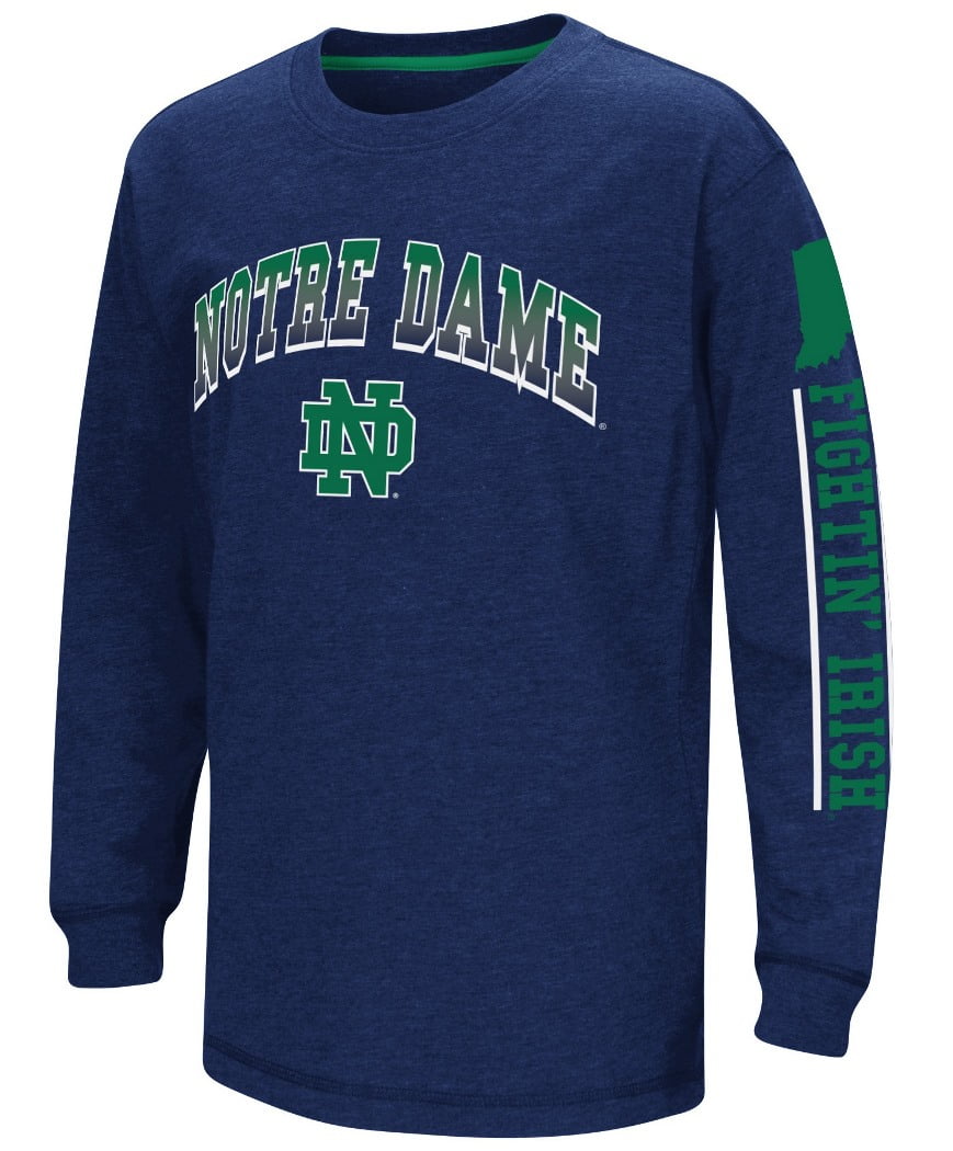 Notre Dame Fighting Irish NCAA Grandstand Long Sleeve Dual Blend Youth T-Shirt by Colosseum