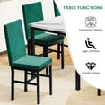 thumbnail image 5 of AWQM 7 Piece Dining Table Set for 6, Faux Marble Kitchen Table with 6 Velvet Chairs, Modern Dining Room Table Set for Small Space, Living Room, Apartment, White+Green, 5 of 7