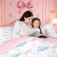 thumbnail image 5 of meiyoeat cute Seashell Bow 7-Piece Twin Bedding,Watercolor Coastal Style Bedding Comforter Set,Pink Reversible, 5 of 7