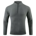thumbnail image 4 of YLSDY Fashion Cycling Jersey Men Long Sleeve Half Zipper Road Bike Shirts Crewneck Moisture Wicking Breathable Quick Dry Active Wear Dark Gray XXXL, 4 of 4