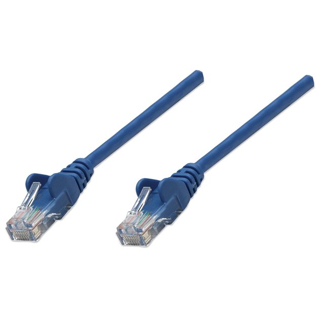 Network Cable de Parche, Cat5e, 10 M, Azul, CCA, U/UTP, PVC, RJ45, Contactos Chapados en Oro, sin Gancho, Arrancado, Garantía de por Vida