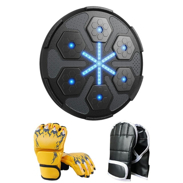 Máquina de boxeo, almohadilla de perforación, máquina de boxeo musical montada en la pared, objetivo de pared con 2 Amarillo