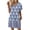 Sky Blue, variant on Women's Floral Print V-Neck Short Sleeve Casual Dress with Pocket, Pullover Summer Dress, Comfortable Loose Fit, Fashionable Ladies Clothing,Pink,M