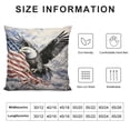 thumbnail image 5 of MDO Us Army Cool American Flag Eagle Print Throw Pillow Cover Corduroy Soft Pillowcase with Hidden Zipper Decorative Cushion Covers for Sofa Living Room Home Decors 18"X18", 5 of 5