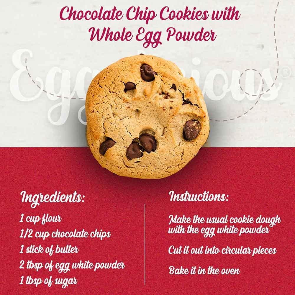 Eggylicious Whole Egg Powder, Dried Natural Protein Powder, Made from Fresh Eggs White & Yolk mixed, Pasteurized, 1lbs (16oz)
