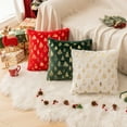 thumbnail image 4 of Christmas Tree Throw Pillow Covers, Set of 2 Winter Holiday Decorative Faux Fur Fuzzy Pillows Covers with Glitter Printed for Christmas Decor Sofa Couch Home, 4 of 6