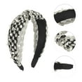 thumbnail image 3 of Unique Bargains 1 Pc Faux Pearls Embroidery Headbands for Women Black, 3 of 6