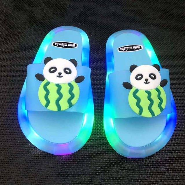 Led Happy Slippers For Summer Childrens Cartoon Cute Sandals Shining Walking Artifact