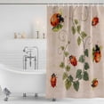 thumbnail image 3 of Ladybugs Eucalyptus Leaves Shower Curtain, Waterproof Shower Curtains for Bathroom, Spring Botanical Vintage Washable Fabric Bathtub Curtain Set Bath Decor with 12 Hooks Stall 36"x72", 3 of 8