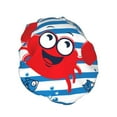 thumbnail image 2 of Disketp Red Funny Crab On Blue Stripe Shower Caps,Reusable Shower Cap For Women, Double Layer Waterproof Hair Cap, Large Size For All Hair Lengths,For Girls Spa Home Salon Use, 2 of 9