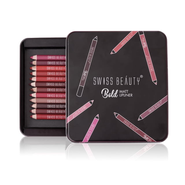 Swiss Beauty Bold Matt Lip Liner Set of 1, (12 PCS)