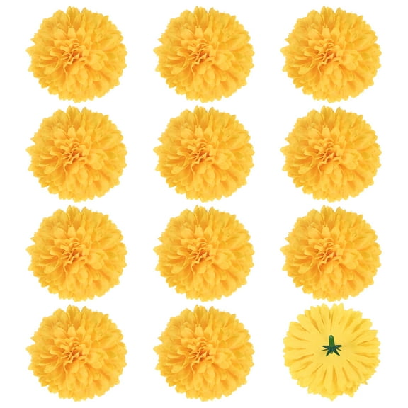 Uxcell 12-Pack Artificial Flower Heads, Fake Chrysanthemum Silk Flowers for DIY Home/Wedding/Centerpieces [Yellow]