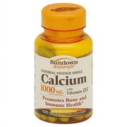 Sundown Calcium 1000 mg + D Tablets Natural Oyster Shell 100 Tablets
