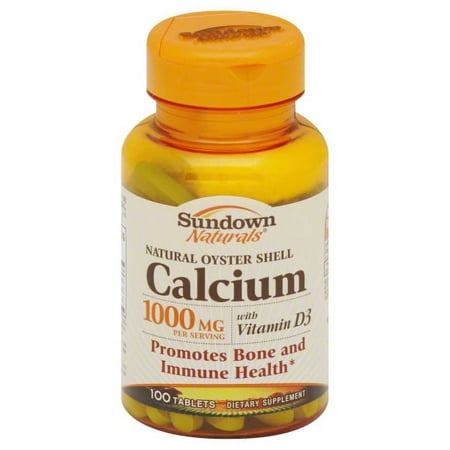 Sundown Calcium 1000 mg + D Tablets Natural Oyster Shell 100 Tablets