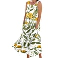 thumbnail image 2 of Sakmal Summer Dresses for Women 2025 Sleeveless Long A Line Hawaiian Green Dresses S-2XL, 2 of 5