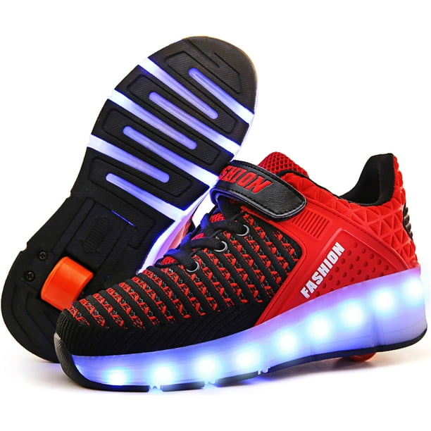 Roller Shoes Ufatansy, zapatos de skate para niñas con ruedas, color rojo
