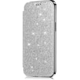 thumbnail image 4 of Compatible with iPhone 14 Plus Bling Wallet Case Sparkly PU Leather Shiny Glitter Flip Kickstand Card Holder Soft Clear Back Fashion Luxury Protection Shockproof Cover for Women Girls, 4 of 5