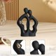 thumbnail image 5 of Figura de pareja, adorno de mesa, minimalismo, estatua de amante, escultura abstracta para Negro, 5 of 7