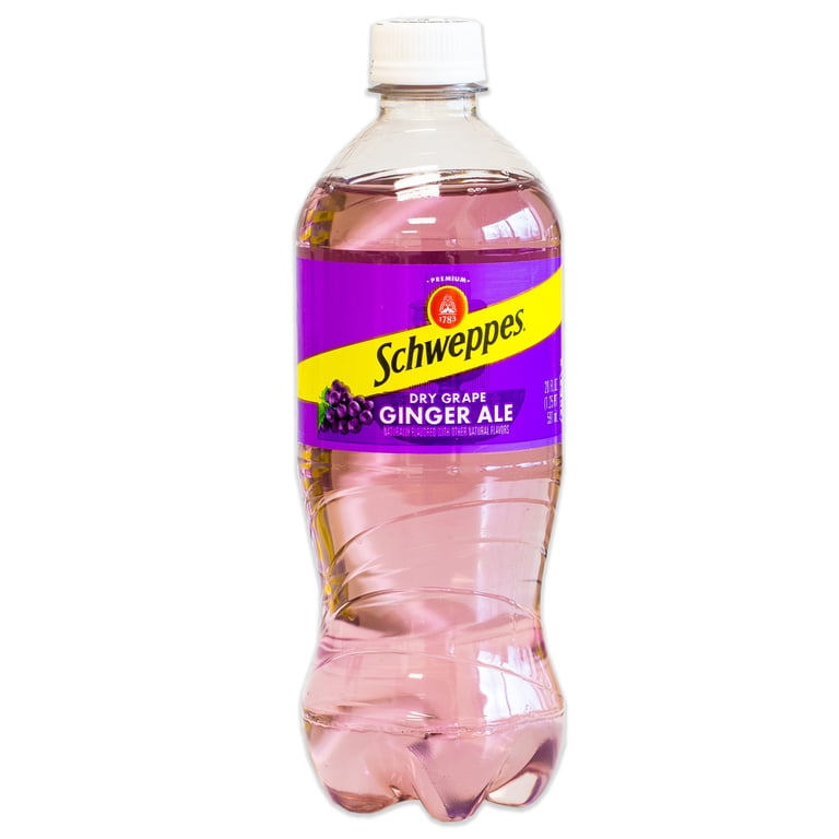 Schweppes Dry Grape Ginger Ale - 12 Pack of 20oz Bottles