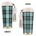 thumbnail image 2 of Stainless Steel Coffee Cup 7.7×2.6×3.5in Tapered Design Nylon Woven Wrist Strap Portable Durable Cup Bottom With Non-Slip Sticker Paleturquoise Buffalo Plaid Check Tartan Scotland_3, 2 of 8