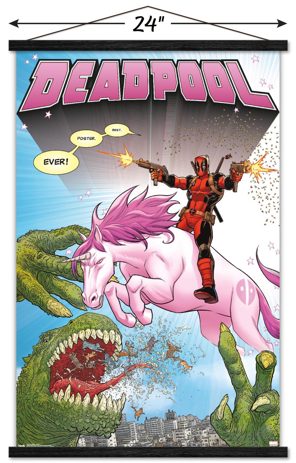 Marvel Comics Deadpool - Unicorn Wall Poster with Magnetic Frame, 22.375" x 34"
