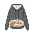 thumbnail image 2 of Sudadera Con Capucha Con Bolsillo De Canguro Sólido, Sudadera Con Capucha Informal De Manga Larga Para Otoño E Invierno, Ropa De Mujer, 2 of 4