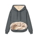 thumbnail image 2 of Sudadera Con Capucha Con Bolsillo De Canguro Sólido, Sudadera Con Capucha Informal De Manga Larga Para Otoño E Invierno, Ropa De Mujer, 2 of 4
