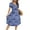 VS-Cashew Cyan, variant on Women's Short Sleeve V-neck Casual Dress Printed Pattern Pleated Loose Flowy Midi Dress With Pocket