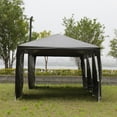 thumbnail image 2 of O’Force Outdoor Party Canopy Tent UV Protection Waterproof Patio Canopy Shelter Gazebo with 8 Removable Sidewalls for Camping Shelter BBQ Pavilion Events, 10 x 30ft Black, 2 of 8