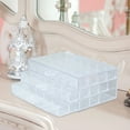 thumbnail image 6 of ACDANC Earring Display Case 3 Drawers Jewelry Organizer Earring Holder Multifunctional Dustproof Sturdy with 72 Compartments for Dresser NightStand Transparent, 6 of 7