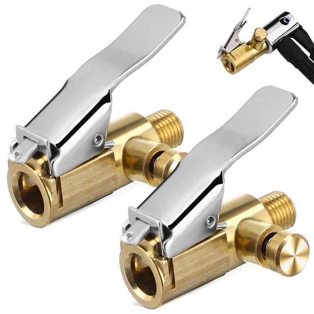 Locking Tire Air Chuck: 2 Pcs Lock Inflate Locking Air Chuck Tire Inflator Pump Adapter Quick Connect Inflator With Release Button For Air Compressor Guage Pump