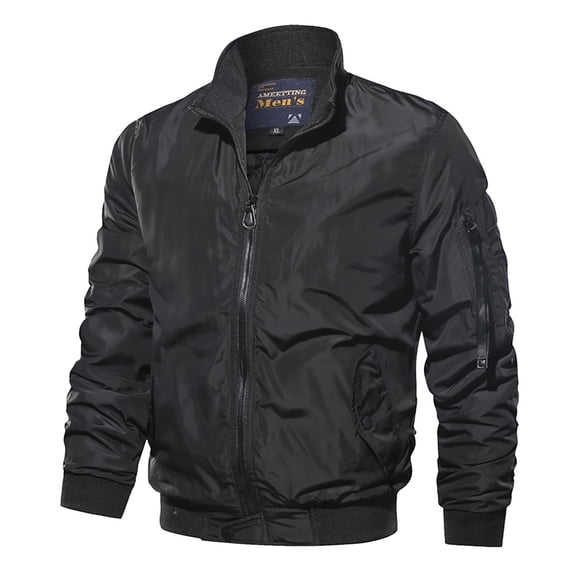 RKSTN Jackets for Men And Winter Casual Solid Color Tooling Wind Jacket Zipper Coat Fall and Winter Long Sleeve Jacket Coats
