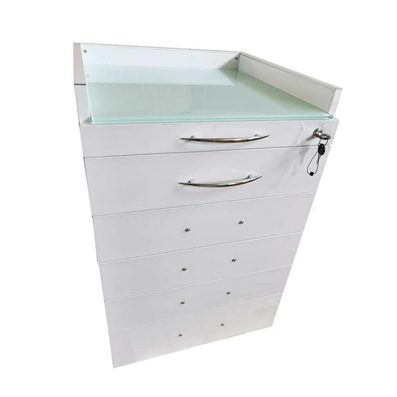 INTBUYING 5 Drawers Mobile Cabinet Vertical File Storage Cart with Lock &Wheels White